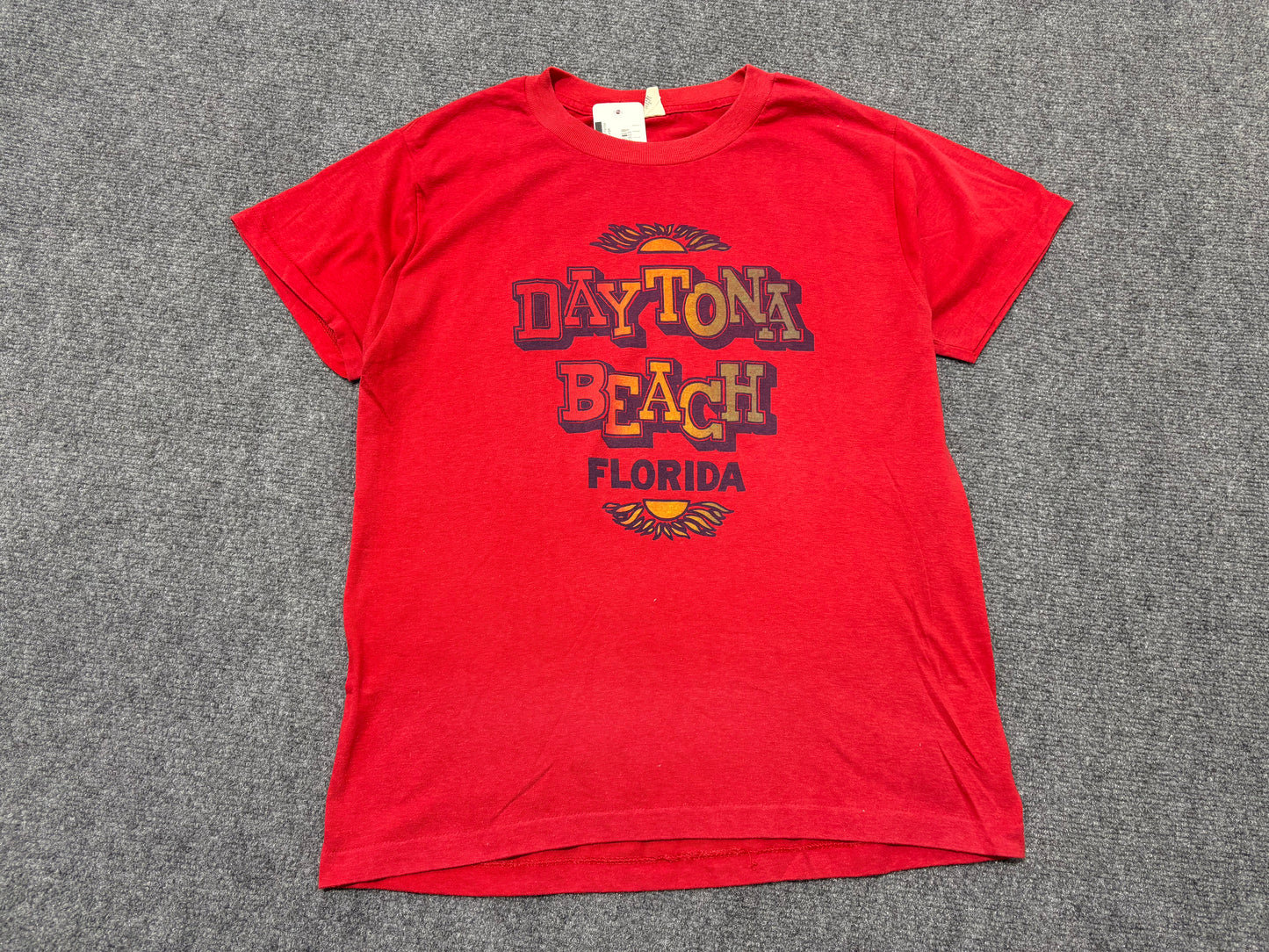 80s Daytona Beach Florida Tee - Red Size Large