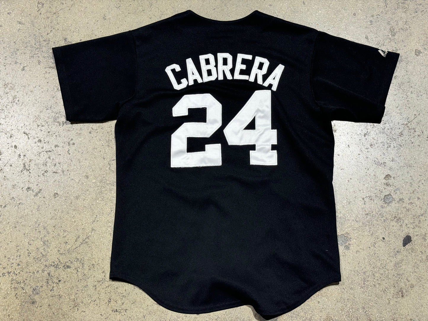 Majestic Florida Marlins Cabrera Jersey - Black Size Medium