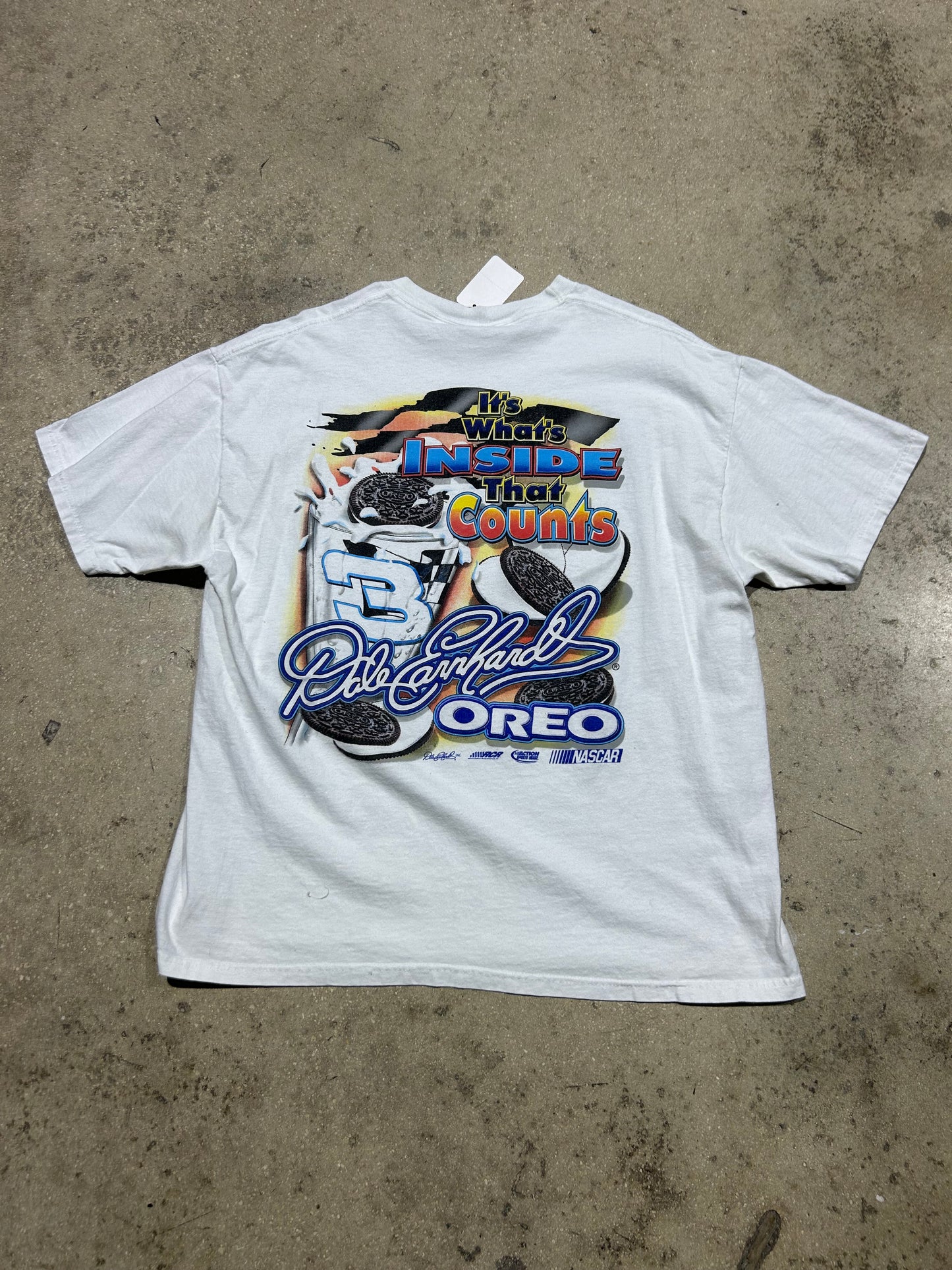 Dale Earnhardt Oreo Nascar Tee - White Size Large