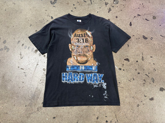 Stone Cold 3:16 The Hard Way Tee - Faded Black Size Large