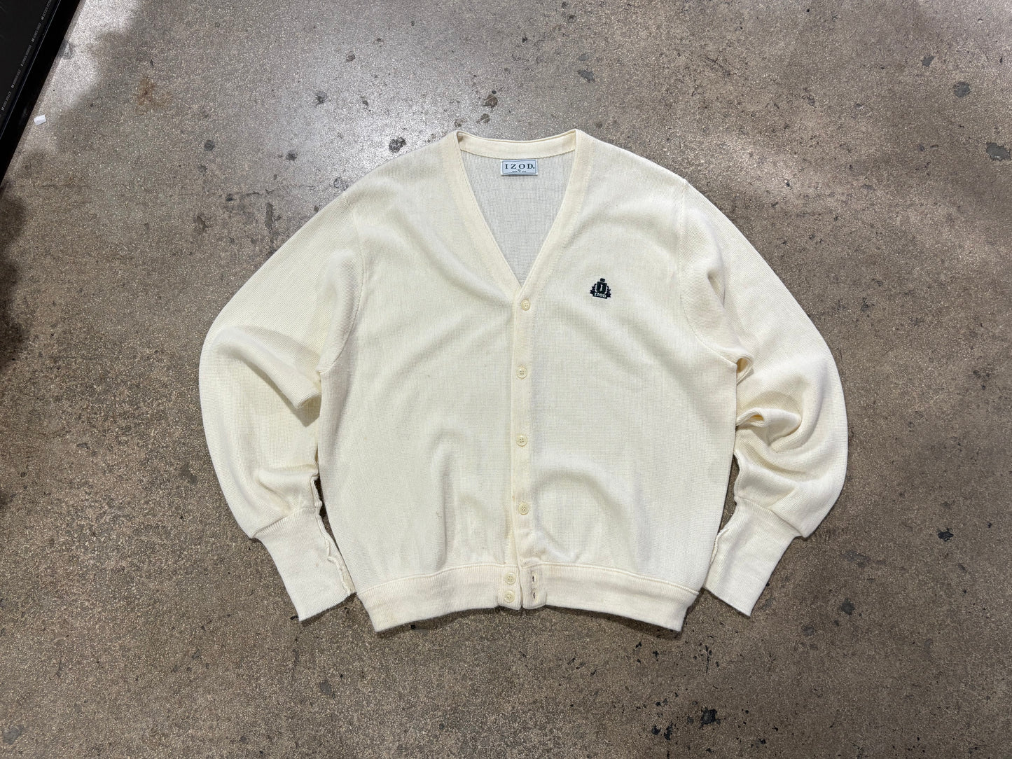 80s Izod Cardigan - Cream Size XL