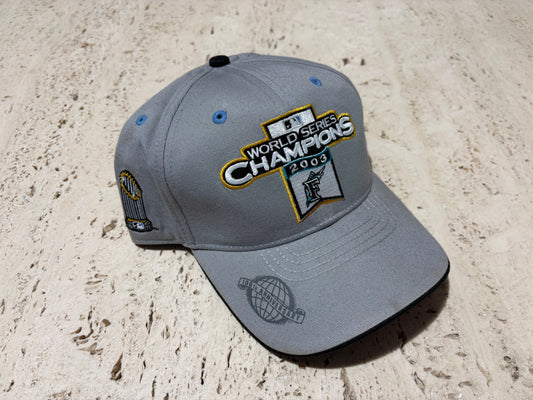 2003 Florida Marlins Champions Dad Hat - Grey