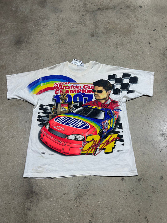 1997 Jeff Gordon #24 Winston Cup AOP Tee - White/Multi Size XL