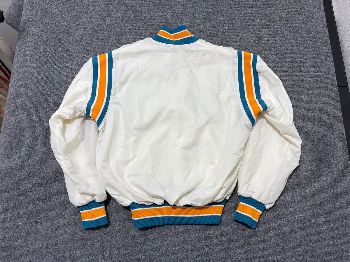Miami Dolphins Pullover Windbreaker Jacket - White Size Large