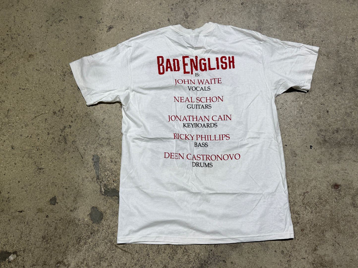 Bad English Group Photo Tee - White Size Medium (22.5x30.5)