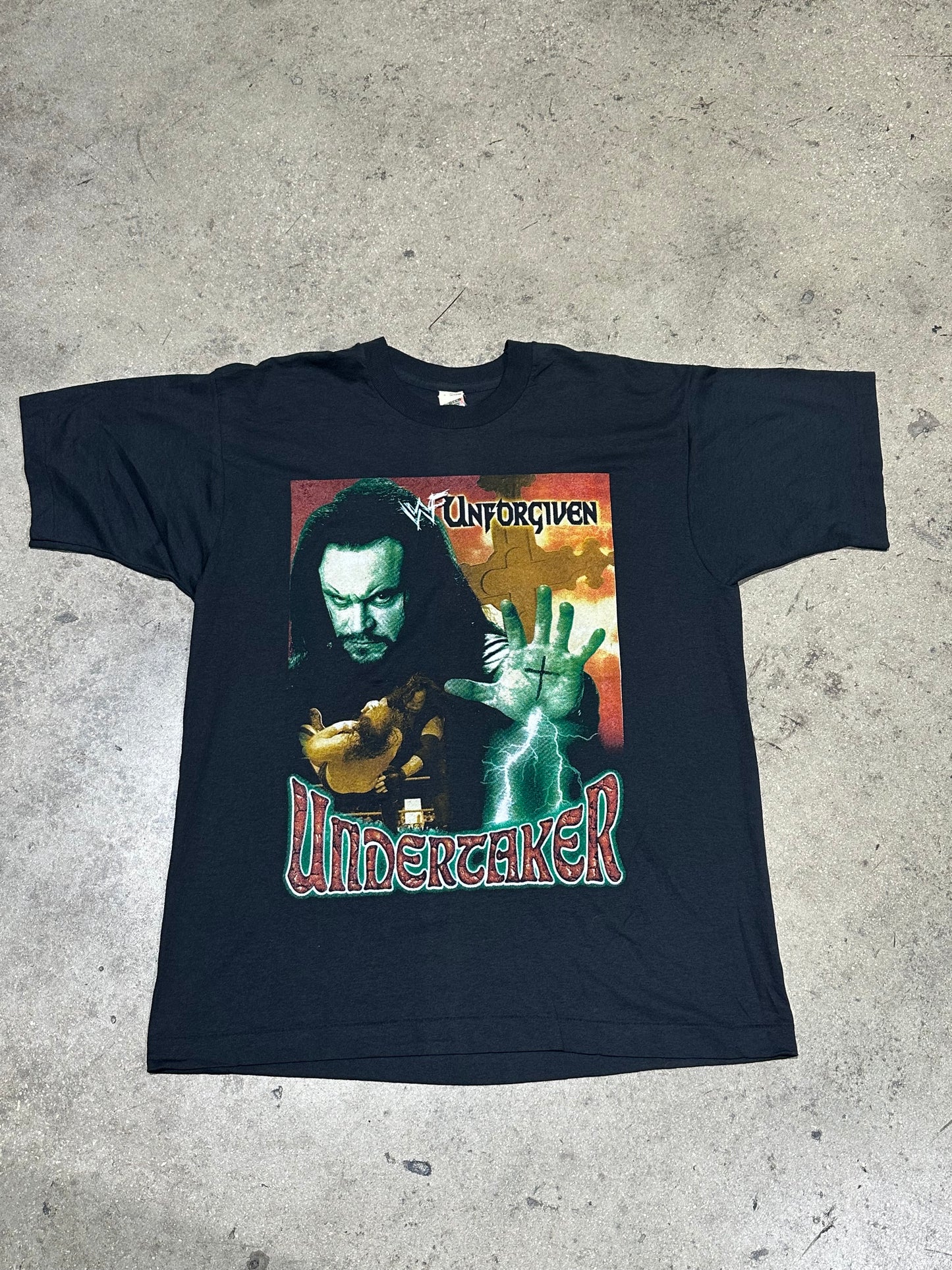 WWF Undertaker Unforgiven Euro Tee - Black Size Large