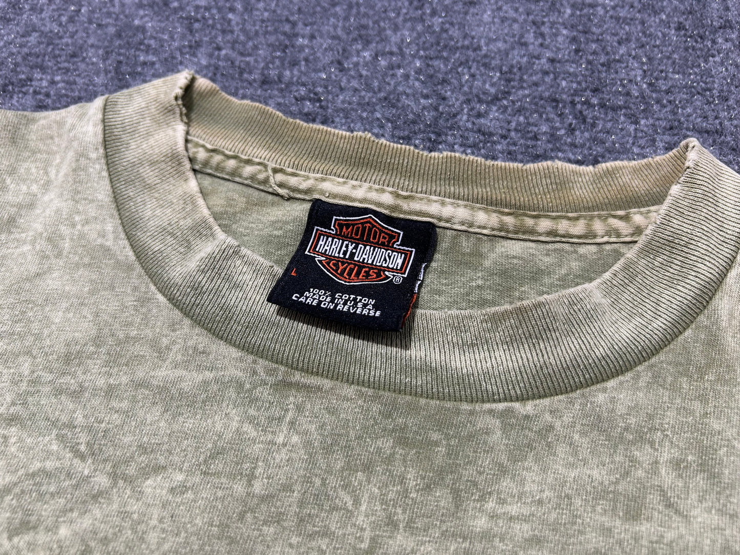 2003 Harley Davidson Grand Canyon Pocket Tee - Green Size Large