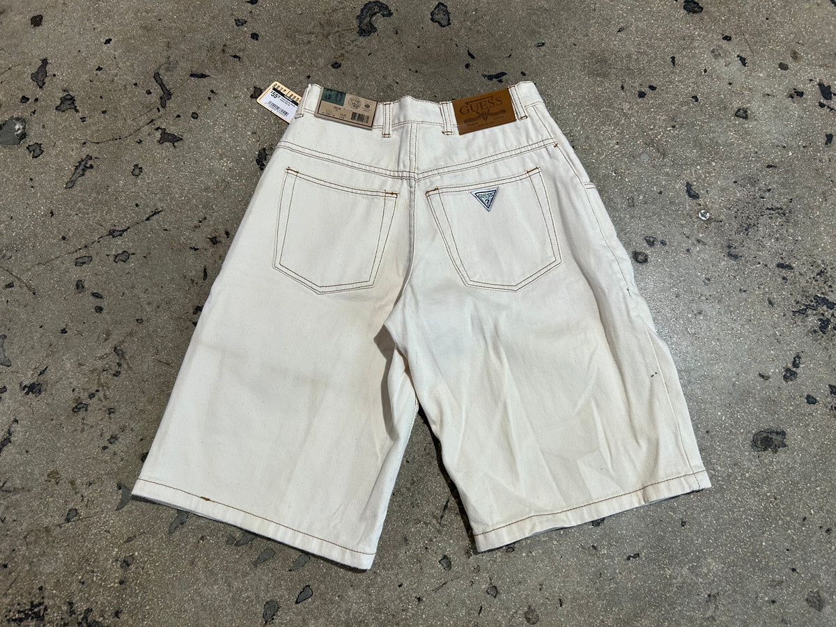 Guess Baggy Y2K Denim Shorts - Cream Size 32
