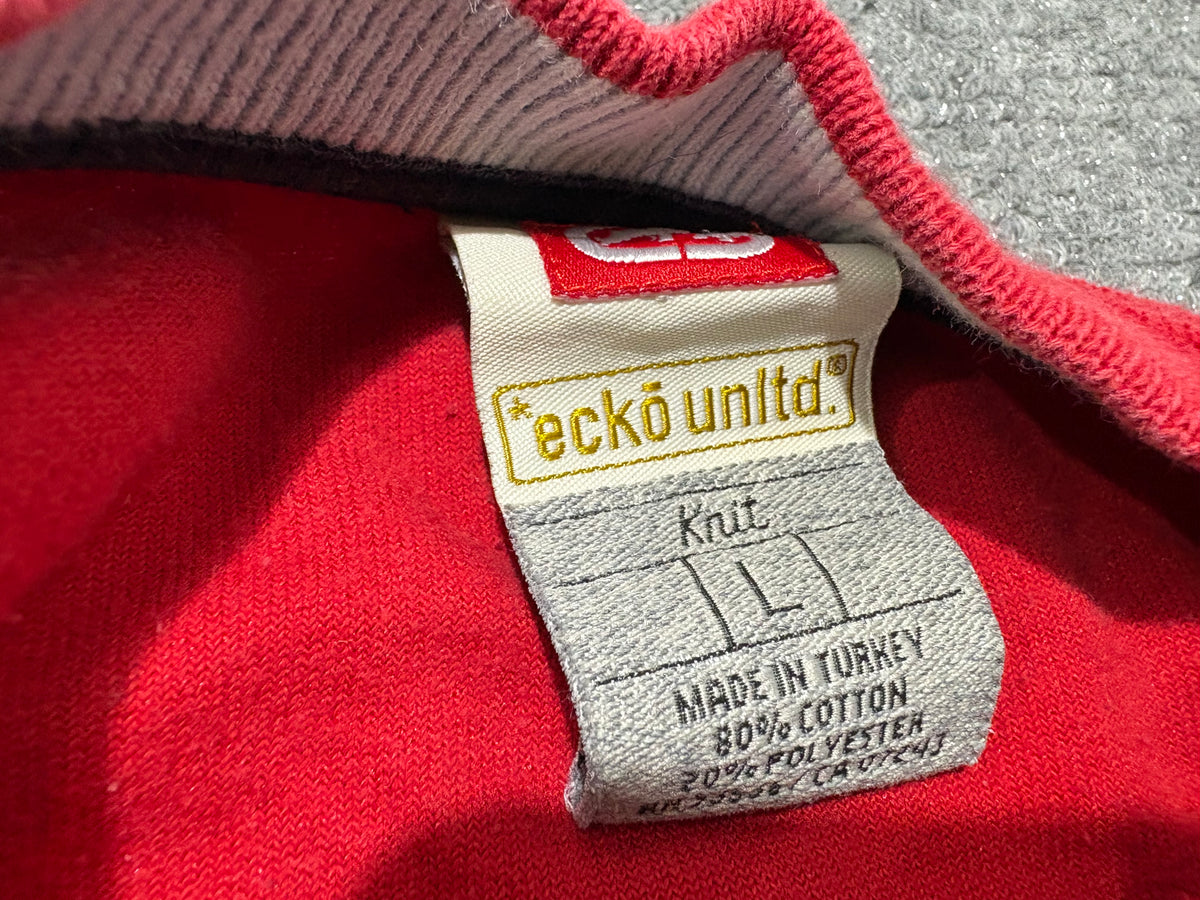 Ecko Unlimited Velour Shirt - Navy / Red Size Large