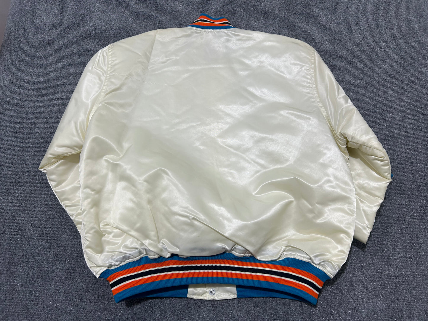 Starter Florida Marlins Satin Jacket - White /Orange/ Teal Size XL