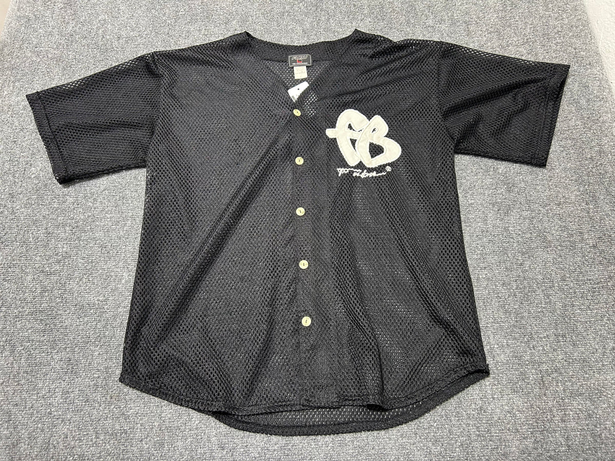 FUBU Mesh Baseball Jersey - Black Size Large