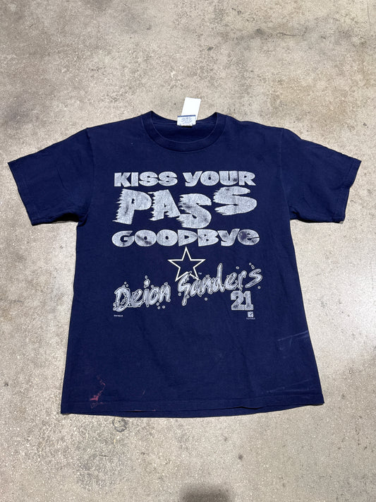Dallas Cowboys Deion Sanders Kiss Tee - Navy Size Large
