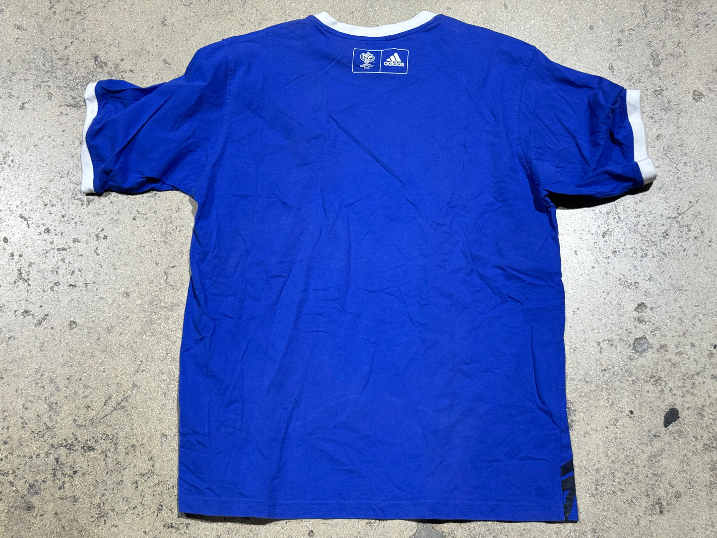 2006 Adidas Maradonna Ringer Tee - Blue/White Size Large