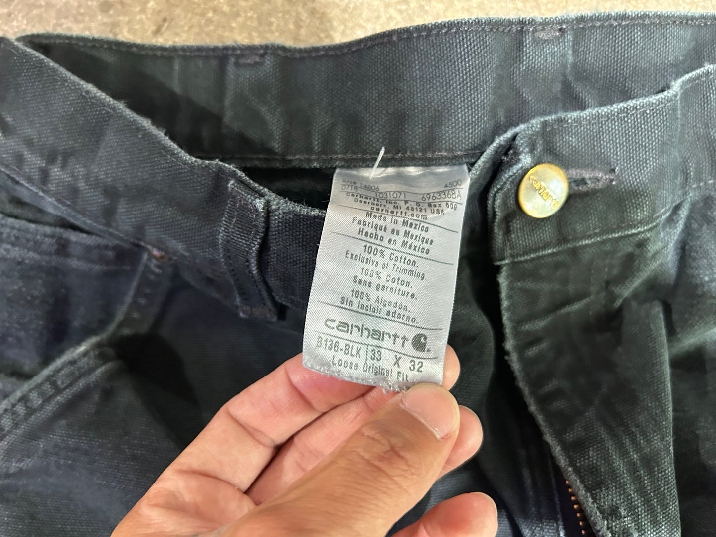 Carhartt Relaxed Fit Double Knee Cargo Pants -Black Size 32x32