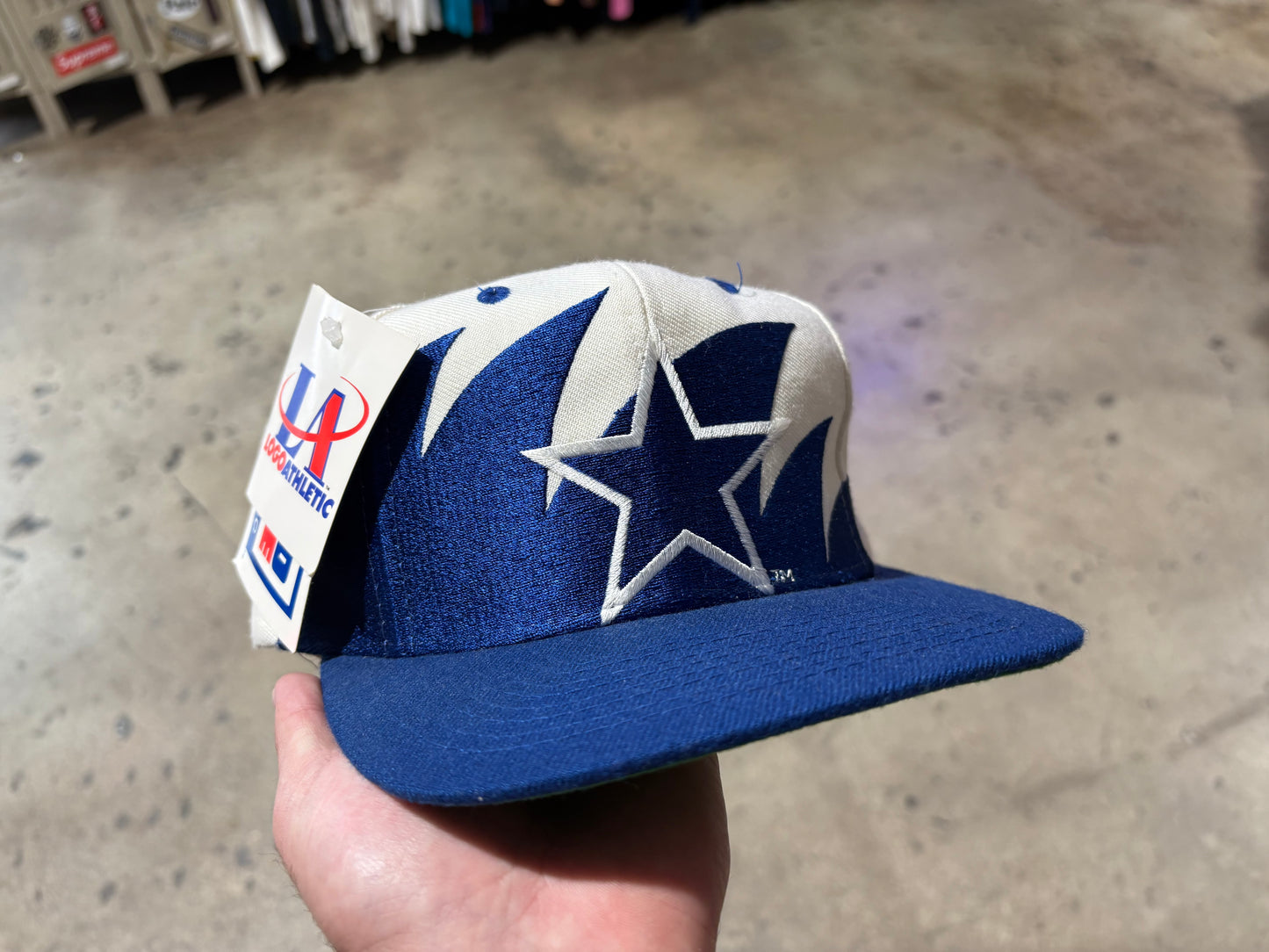NEW Logo Athletic Dallas Cowboys Shark Tooth Snapback Hat - White/Blue