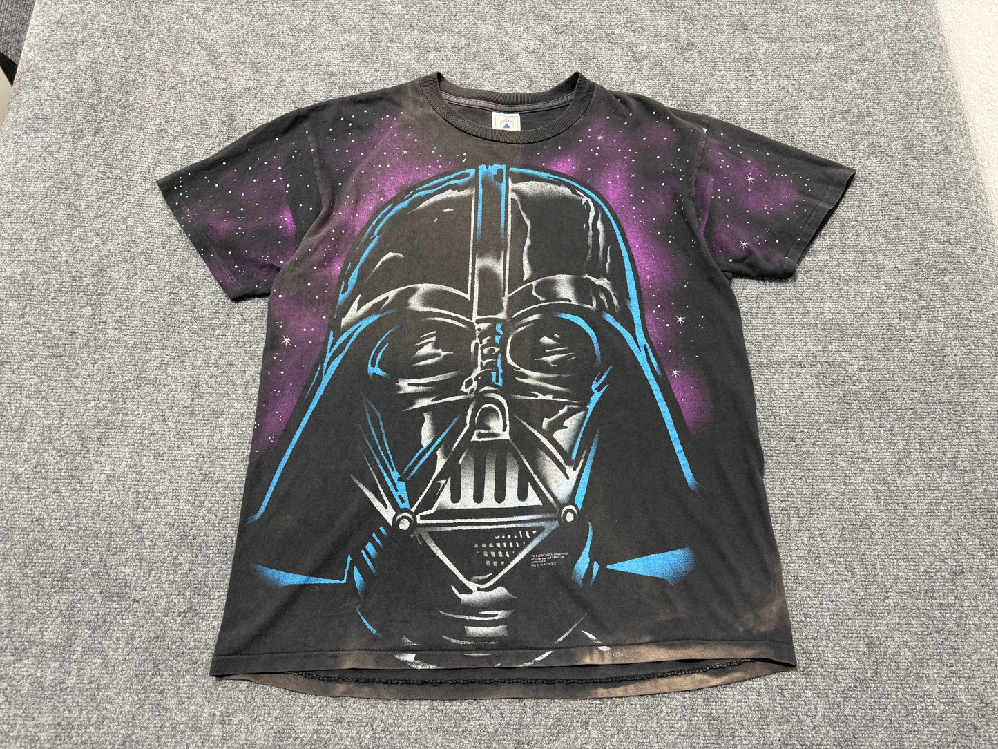 1996 Darth Vader Galaxy Big Face Tee - Black Size Large
