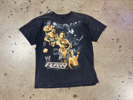 WWE Raw Superstars Tee - Faded Black Size Large