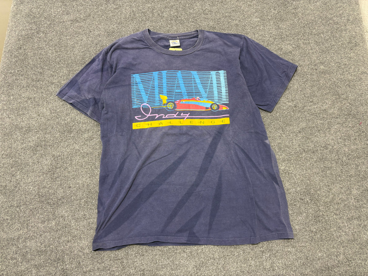 Faded Miami Indy Challenge Tee - Navy Size XL