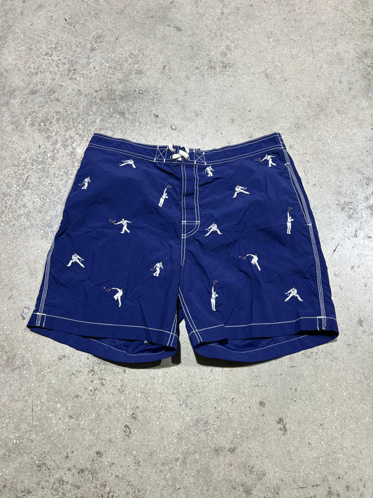 Polo Tennis Player Swim Shorts - Navy Size Large