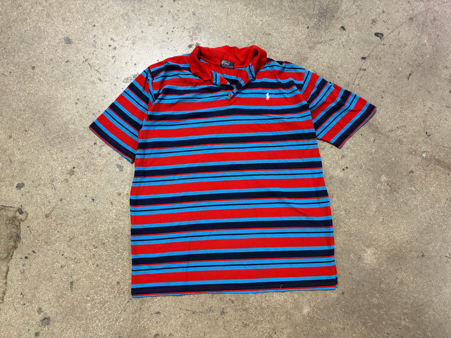 Polo Ralph Lauren Striped Polo Shirt - Red/ Blue Size XXL