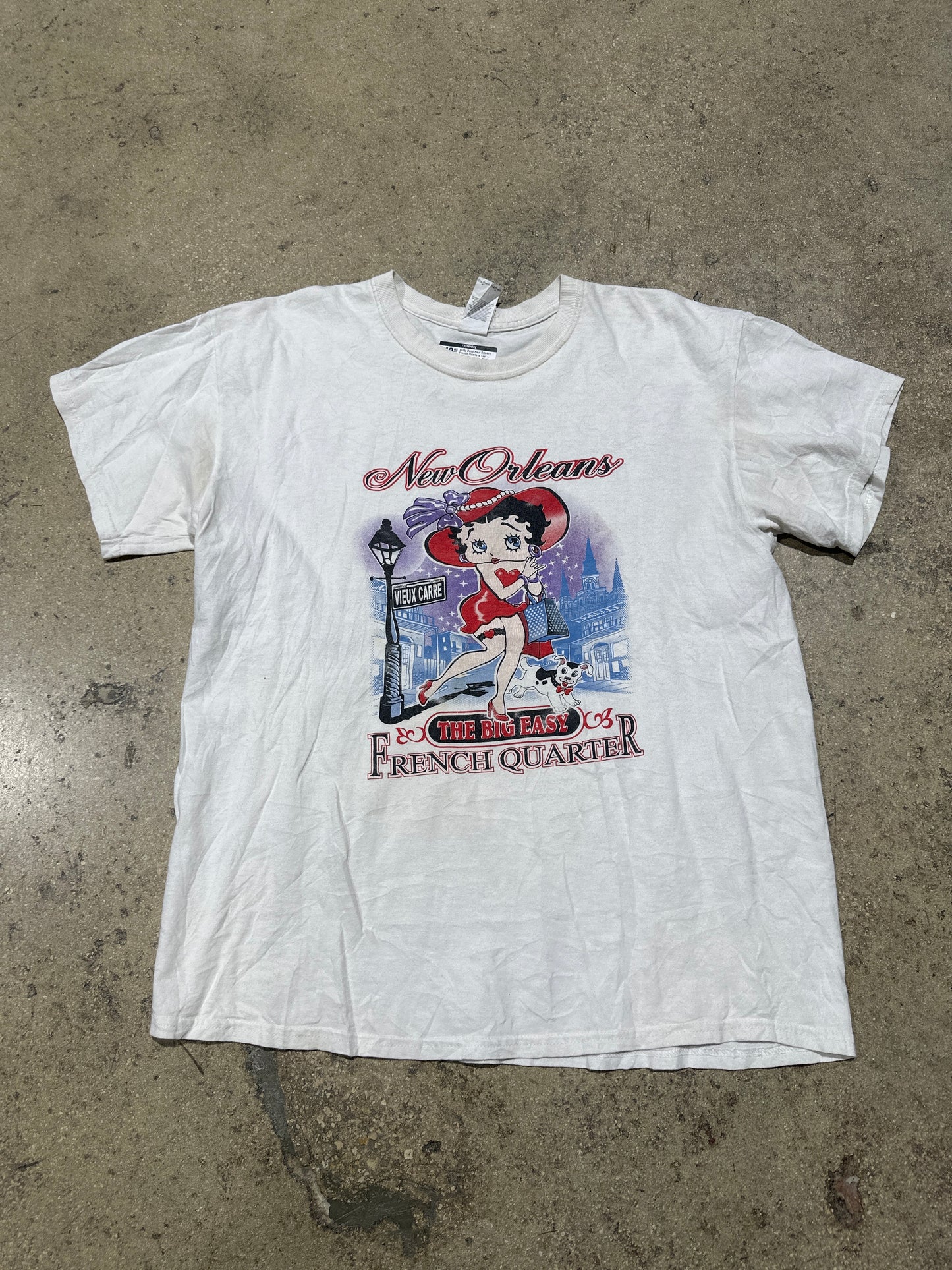 Betty Boop New Orleans French Quarters Tee - White Size Large