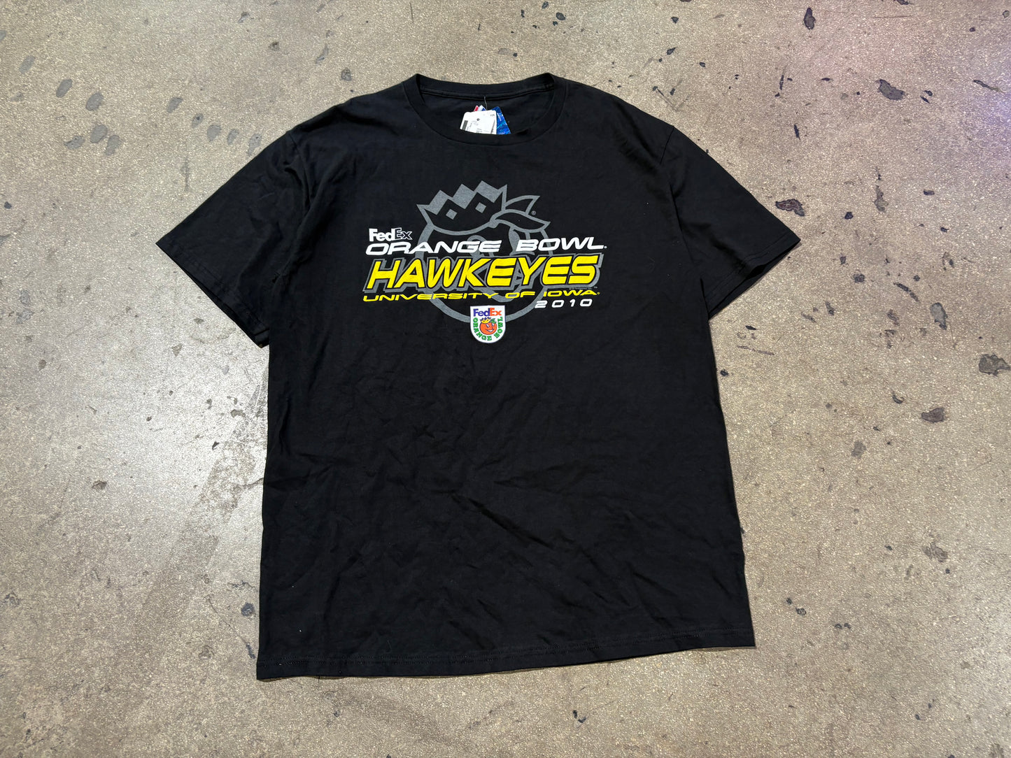 2010 Iowa Hawkeyes Orange Bowl Tee - Black Size Large