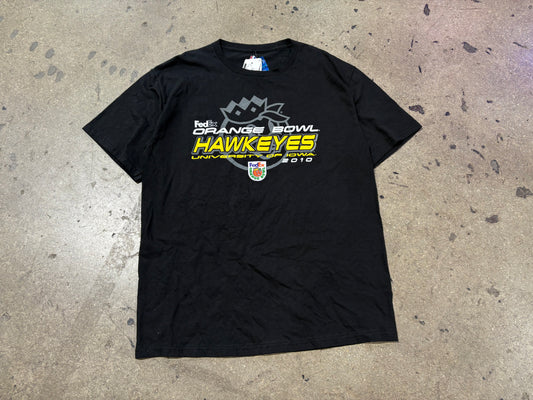 2010 Iowa Hawkeyes Orange Bowl Tee - Black Size Large