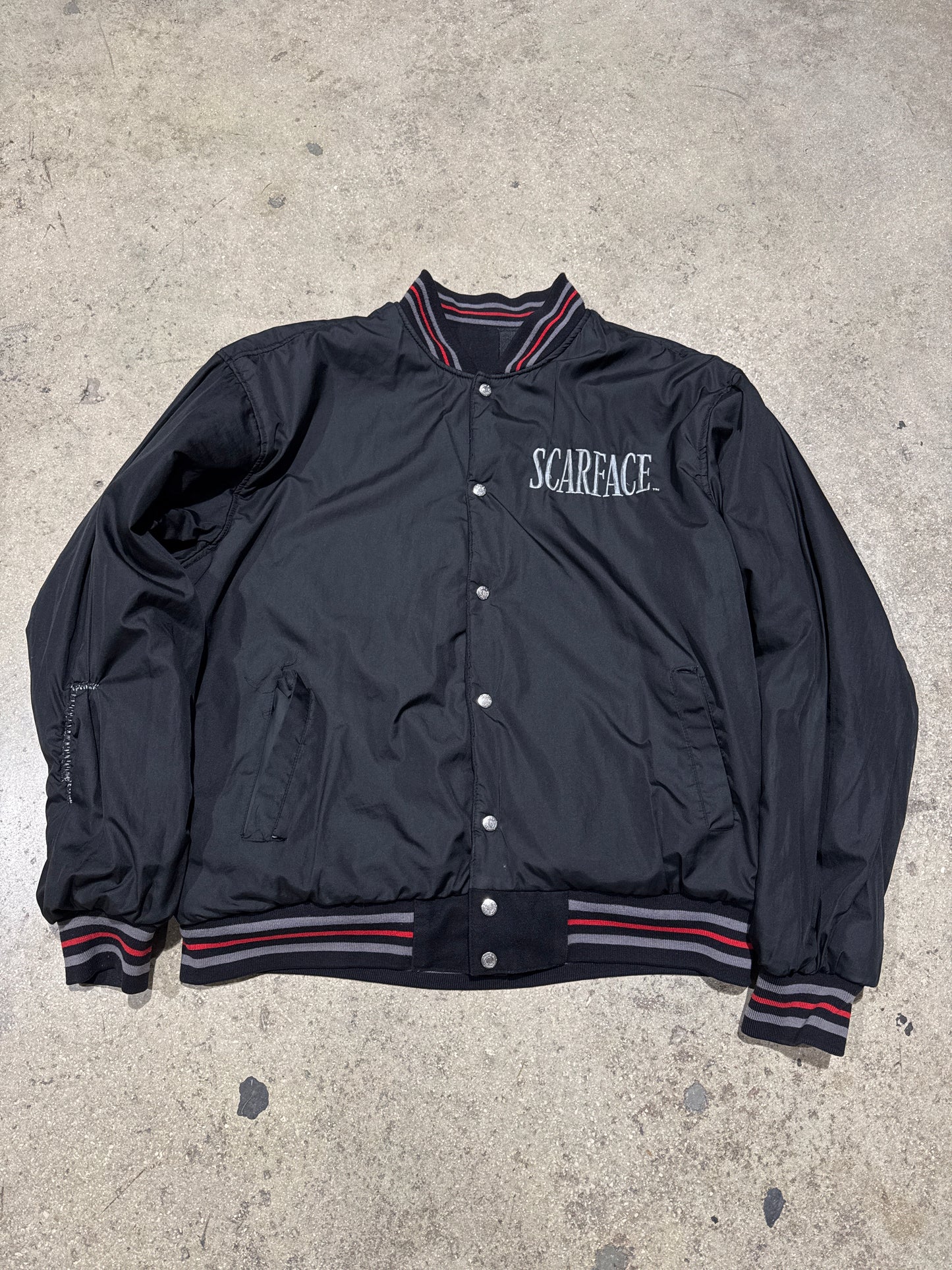 Jeff Hamilton Scarface Reversible Varsity Jacket - Black Size XL