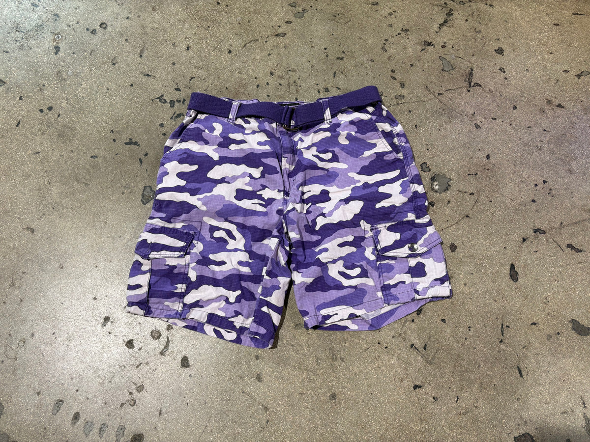 South Pole Camo Cargo Shorts - Purple Size 38