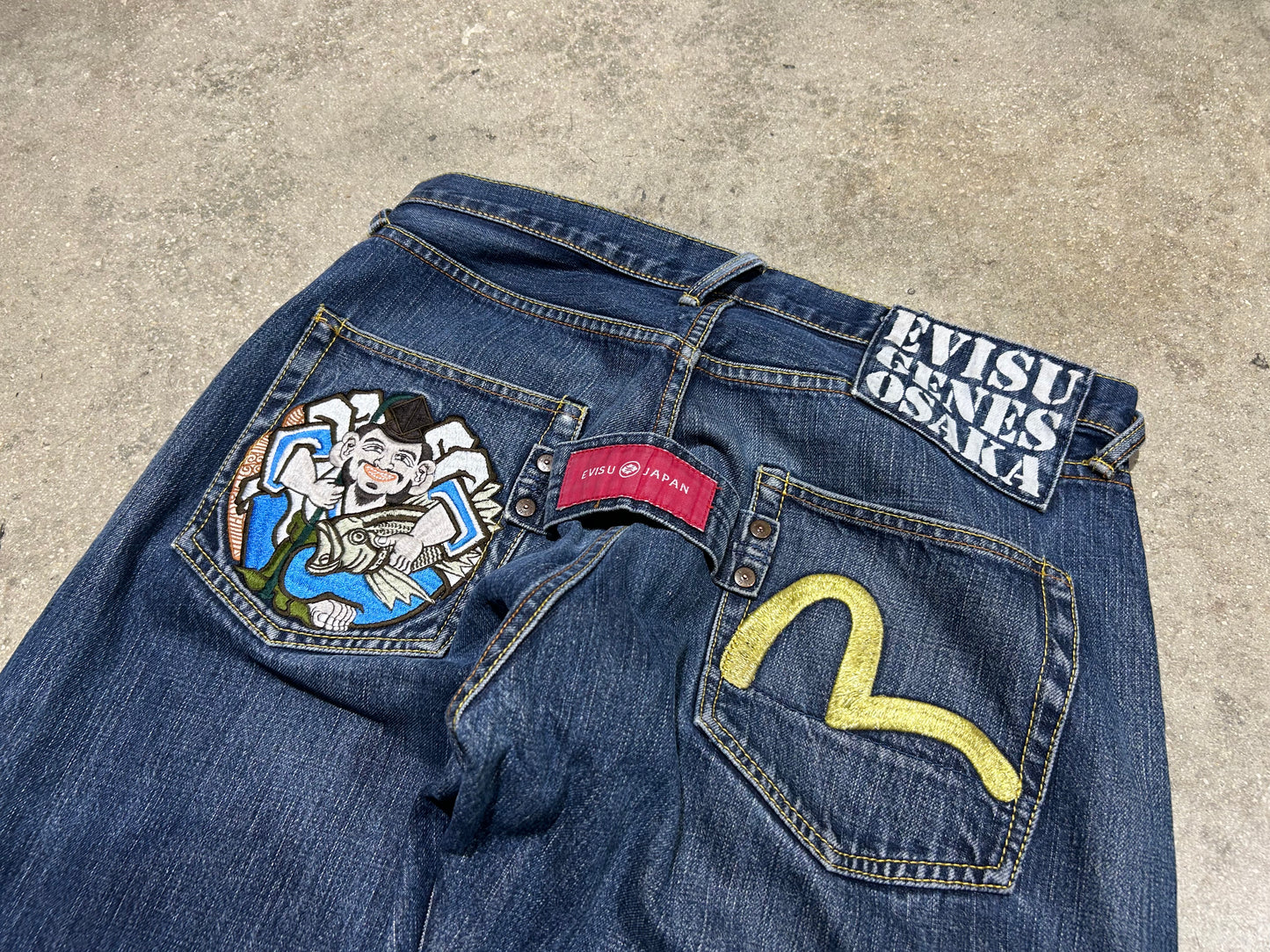 Evisu Gold Embroider Jeans - Blue Size 36