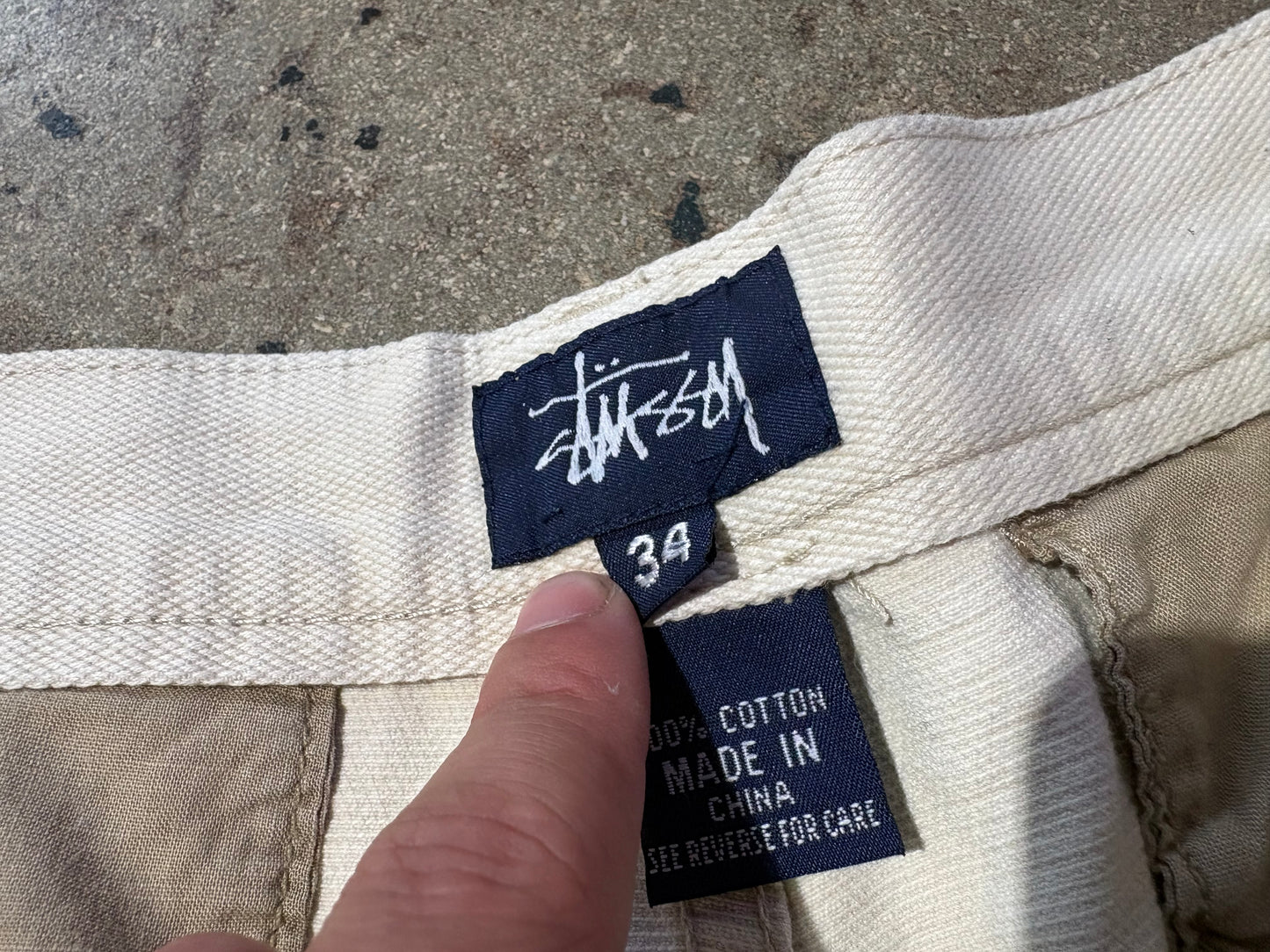 90s Stussy Cotton Cargo Pants - Brown Size 34