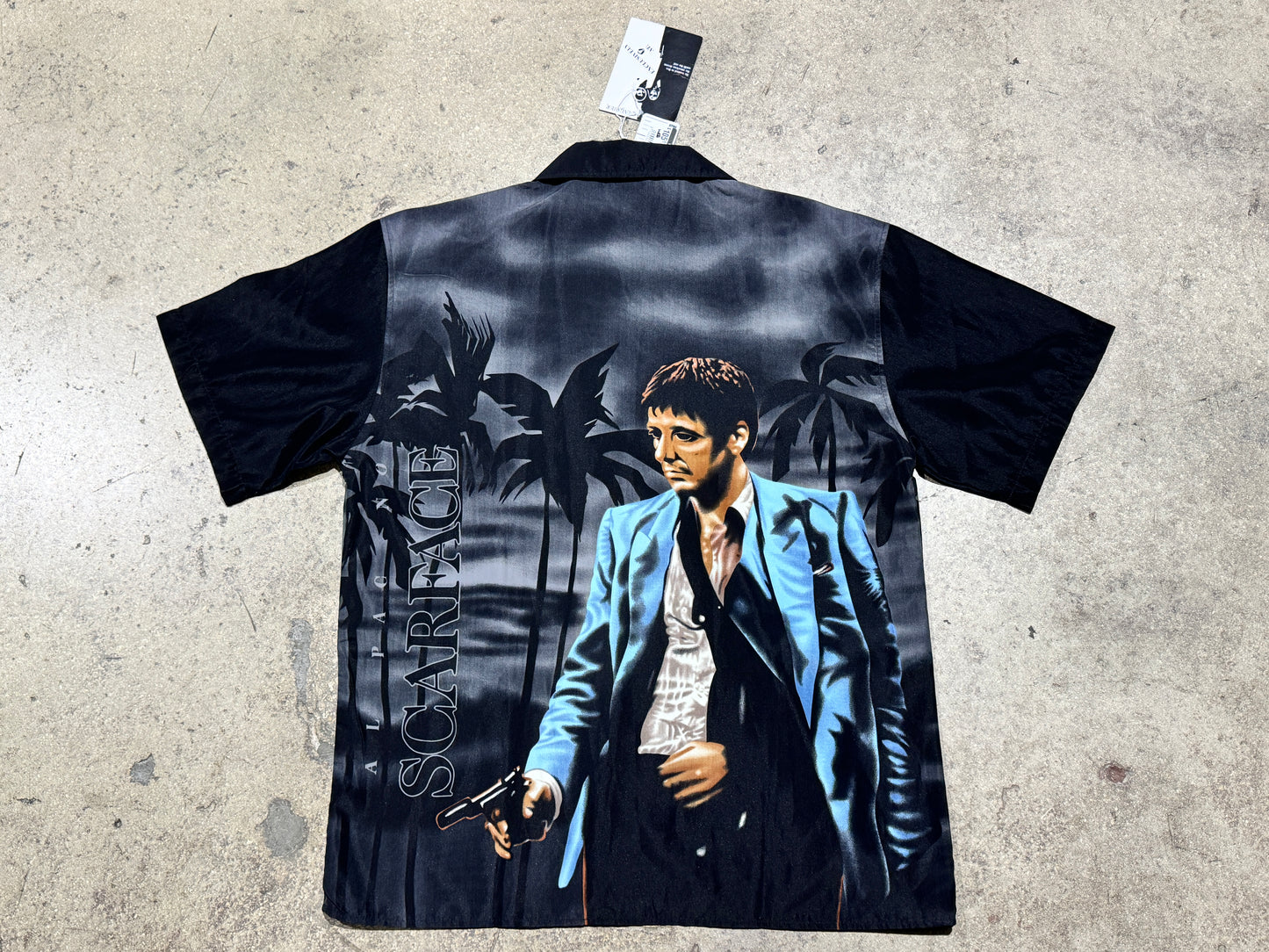 Scarface Tony Montana Button Up Shirt - Black Size Large