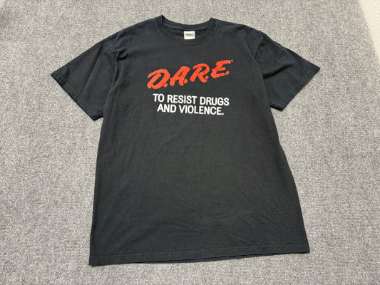 D.A.R.E To Resist Drugs Tee - Black Size Large