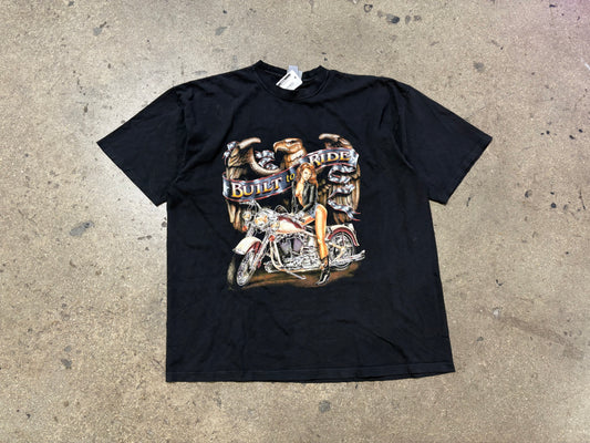 Built To Ride Sexy Girl Tee - Black Size XXL