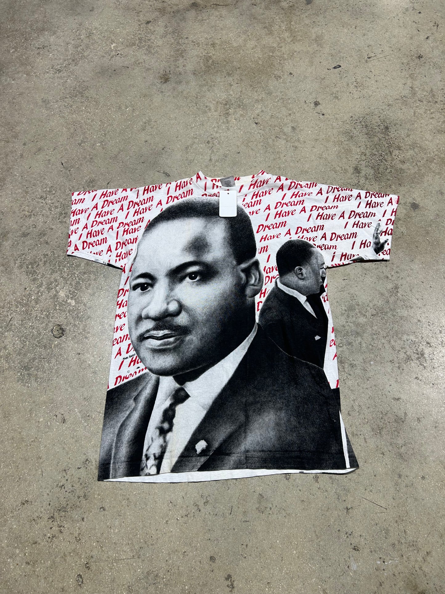 MLK I Have A Dream AOP Tee - White/Black/Red Size Large