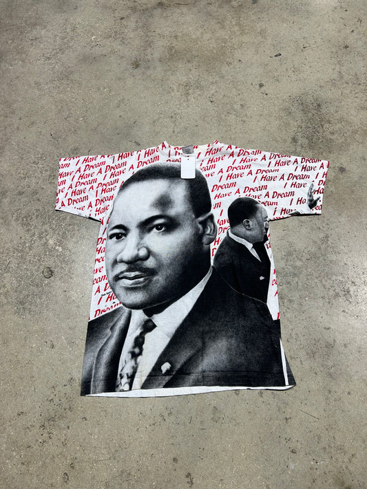 MLK I Have A Dream AOP Tee - White/Black/Red Size Large