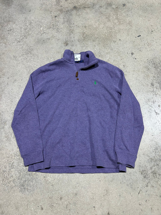 Ralph Lauren Quarter Zip Sweater - Purple Size Large (CON)
