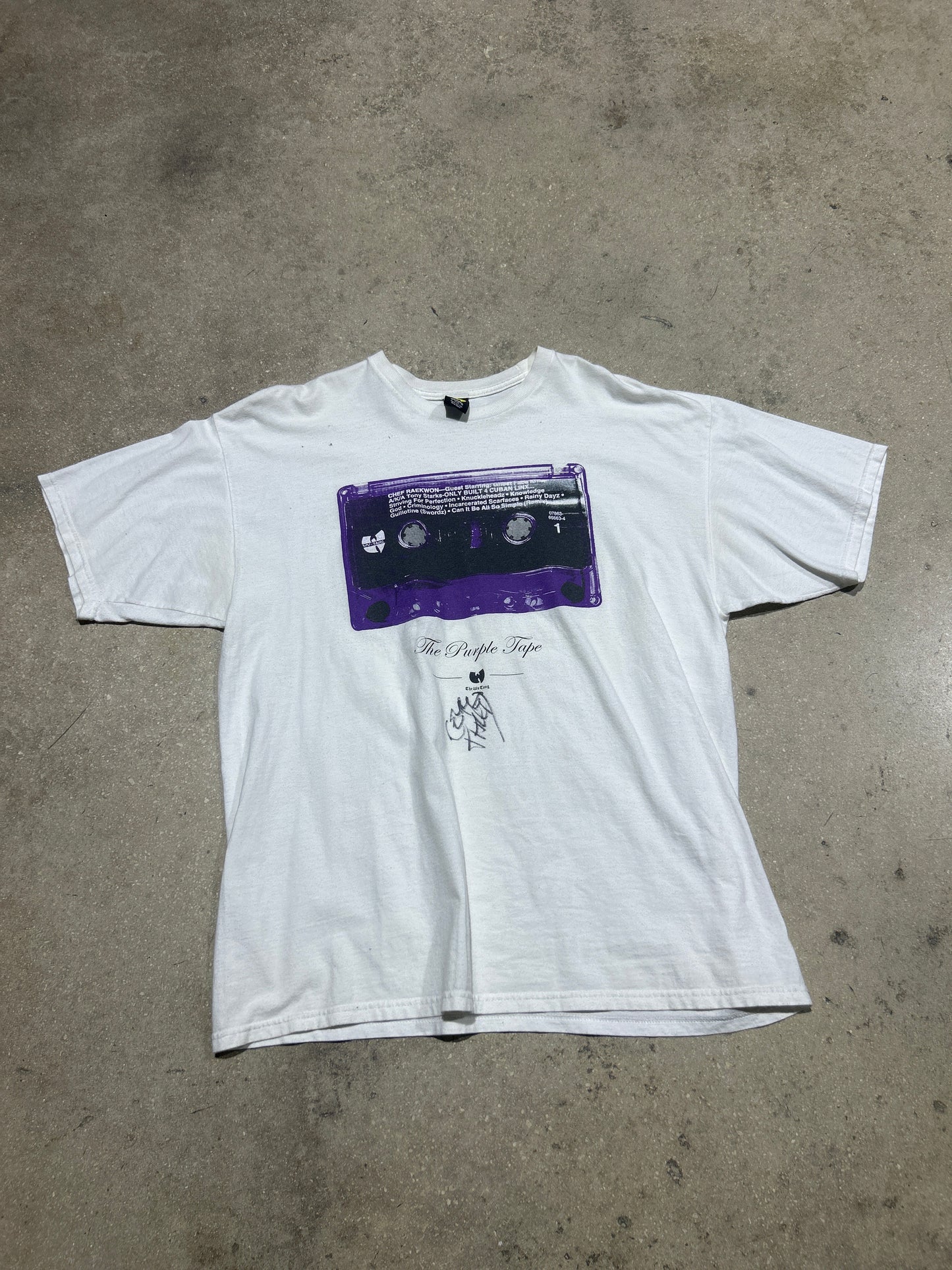 Wu-Tang Clan The Purple Tape Signed Tee - White Size XL (23.5x29)