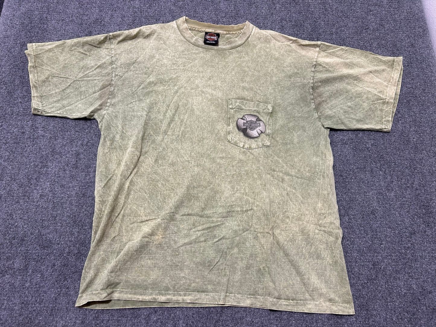 2003 Harley Davidson Grand Canyon Pocket Tee - Green Size Large