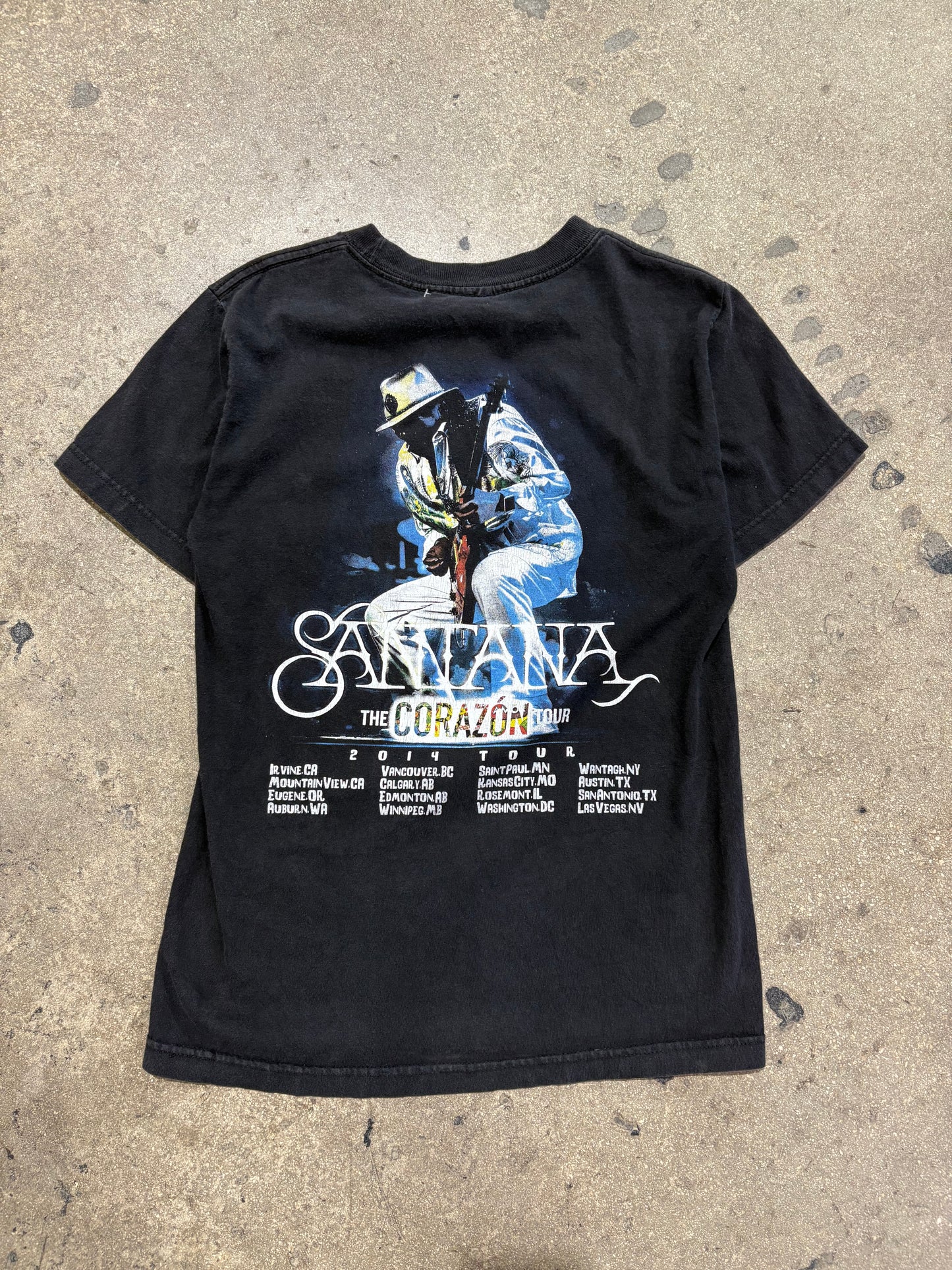 2014 Carlos Santana Corazon Tour Tee - Black Size Small (17x25)