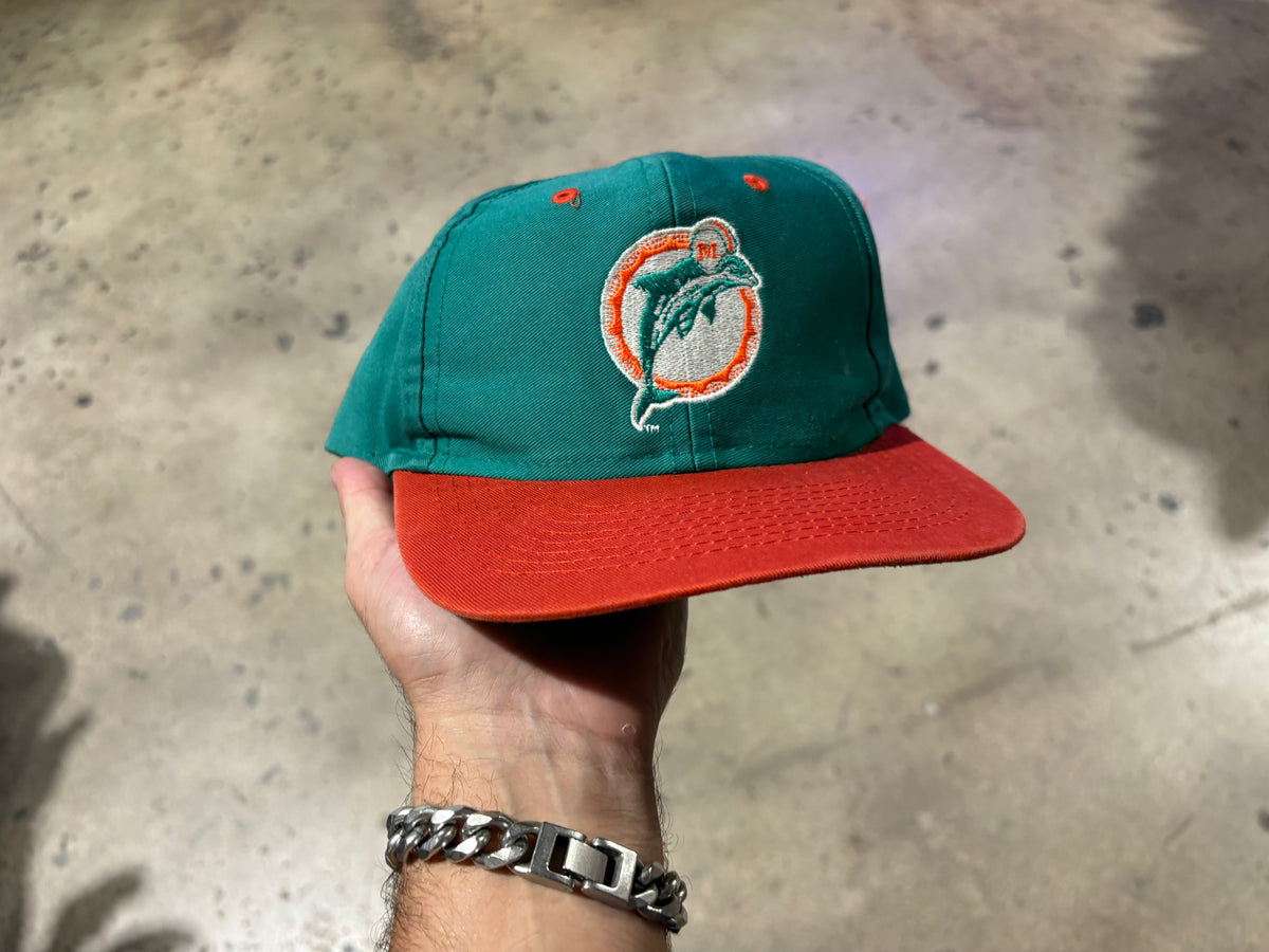 Miami Dolphins Classic Logo Snapback Hat - Teal / Orange