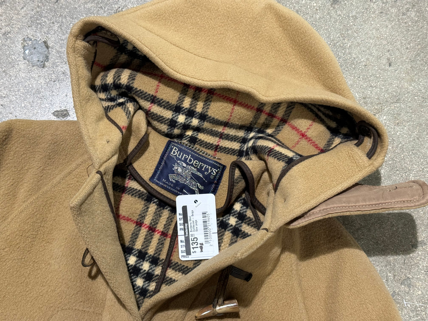 Burberry Wool Dufflecoat - Beige Size Large