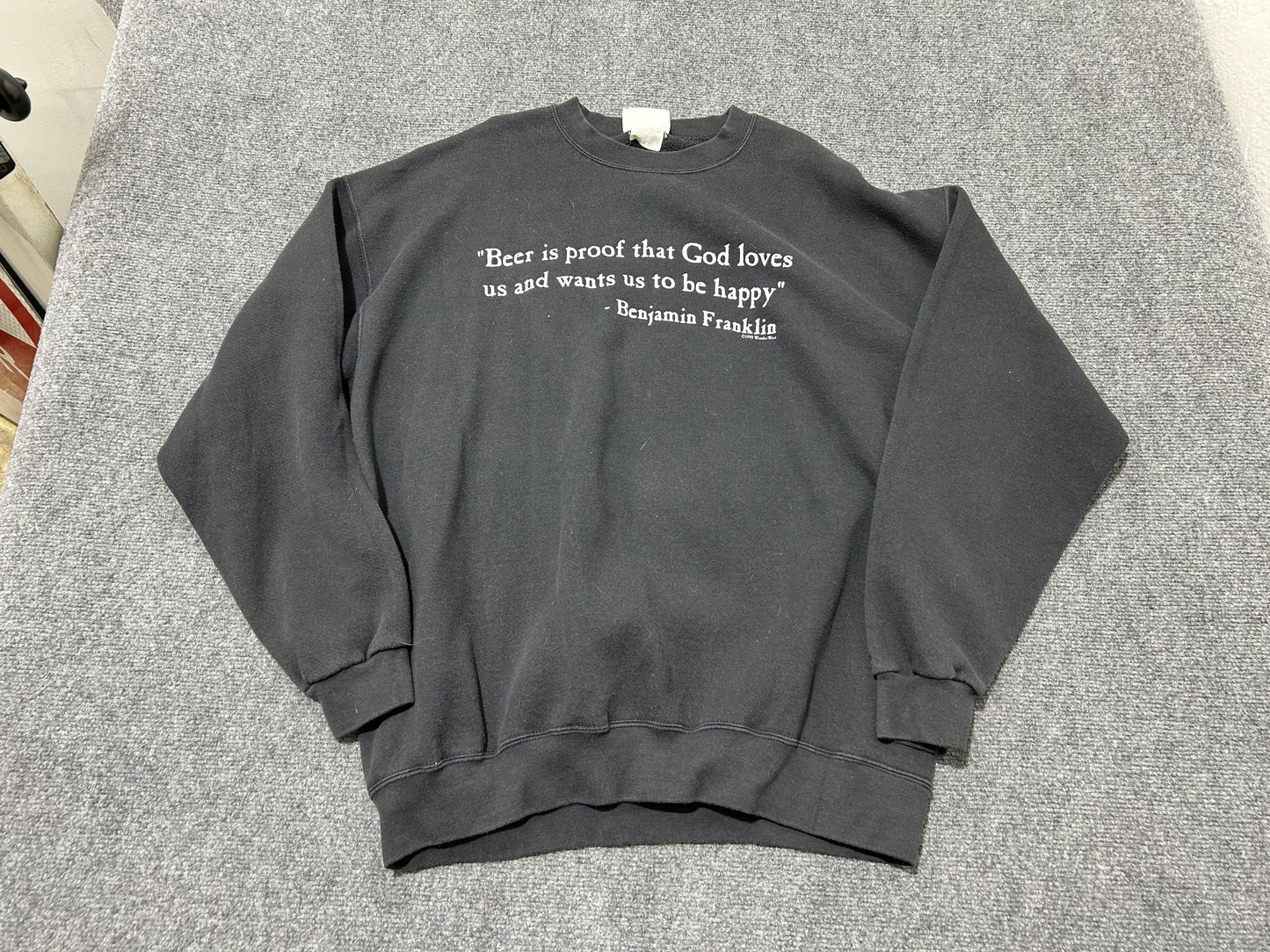 1995 Beer Is Proof God Loves Us Crewneck - Black Size XL(con)