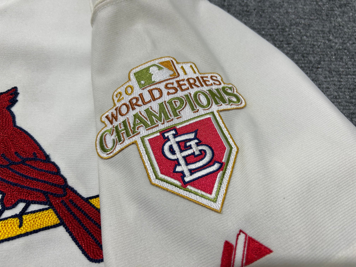 2011 St Louis Cardinals #19 Jay World Series Jersey - White Size 48