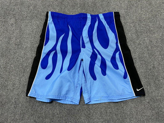 Nike Flame Swim Shorts - Blue/Black Size Large