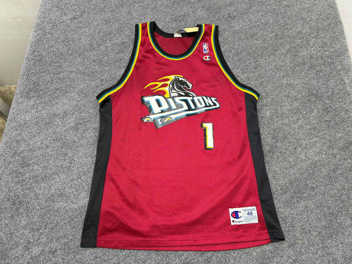 Detroit Pistons #1 Basketball Jersey - Red Size XL/48