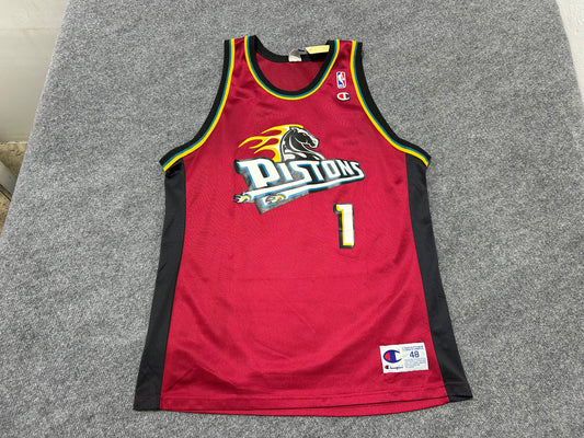 Detroit Pistons #1 Basketball Jersey - Red Size XL/48