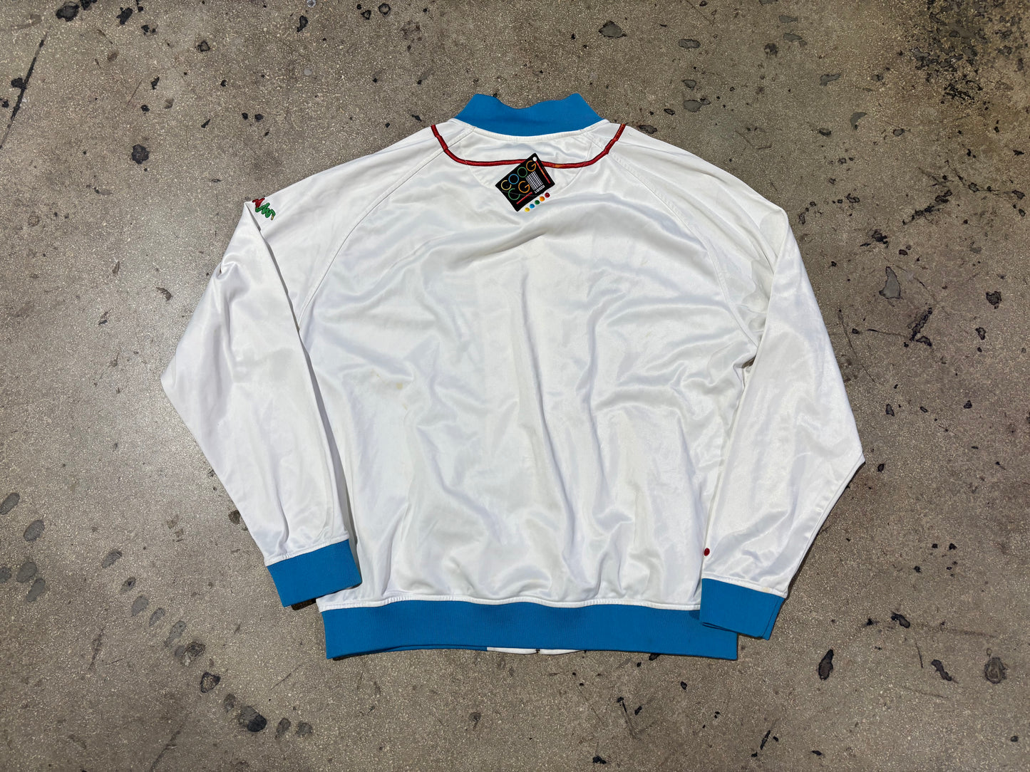 Coogi Sneakers Zip Up Track Jacket - White / Teal Size XXL