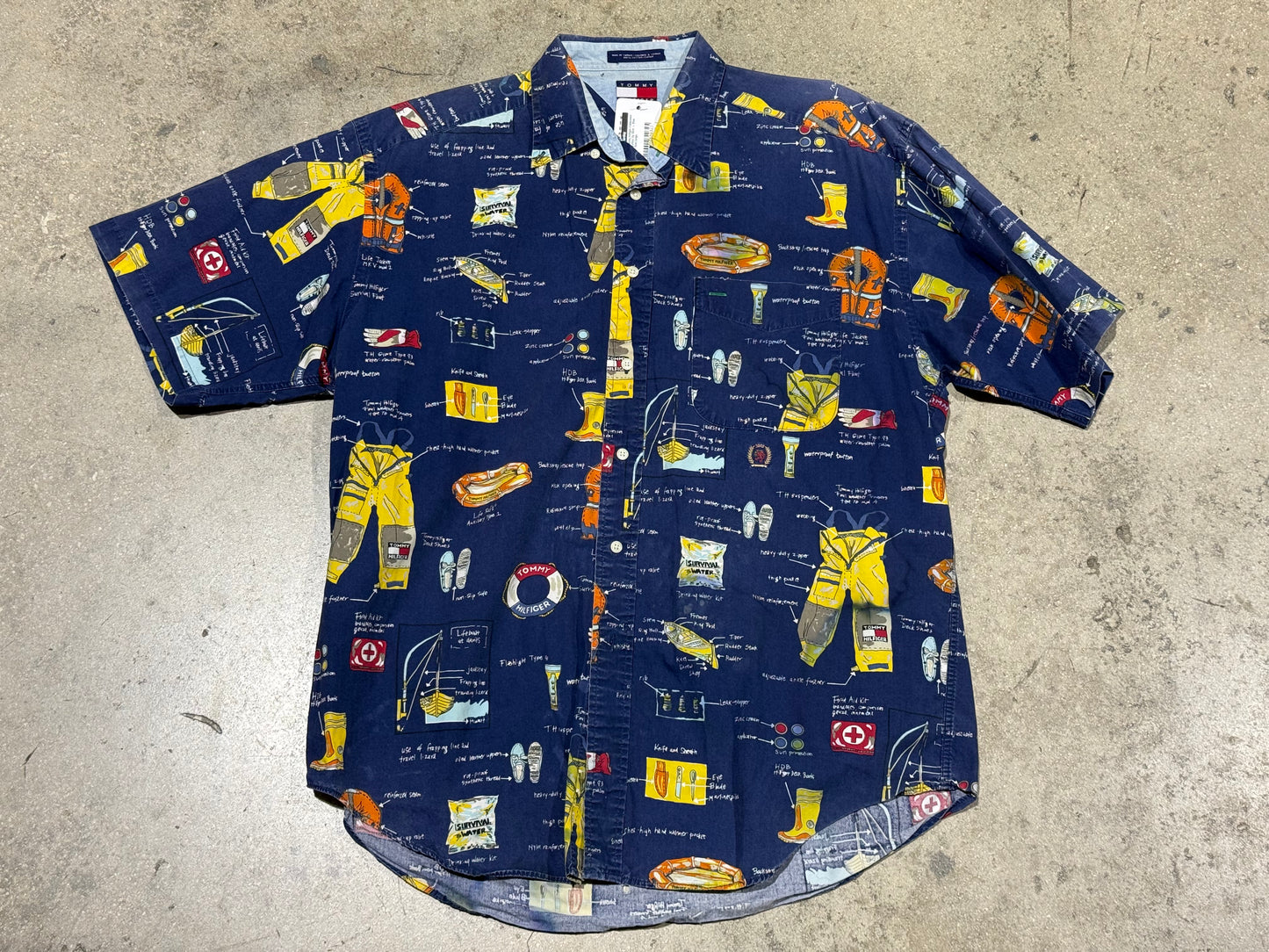 Tommy Hilfiger Fisherman Button Up Shirt - Blue Size Large