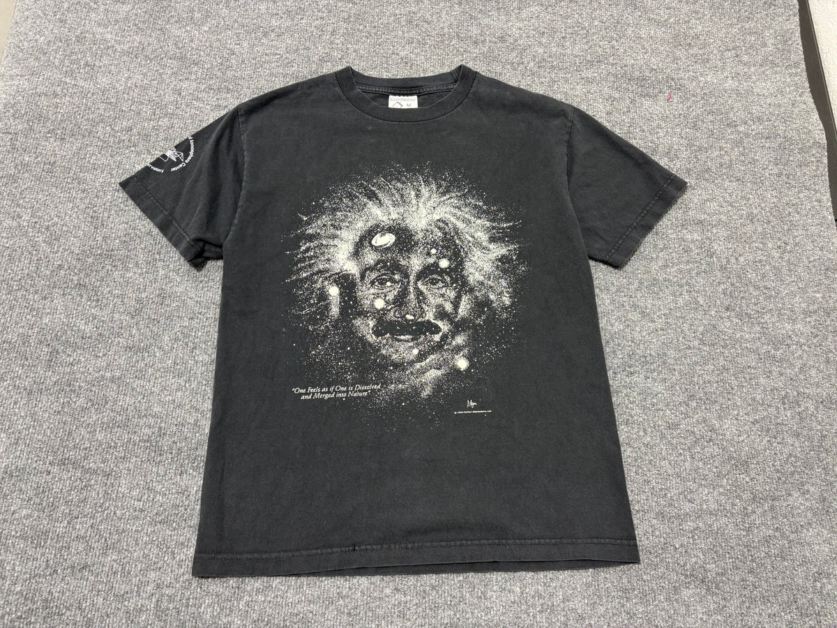 1993 Albert Einstein Galaxy Face Tee - Black Size Medium